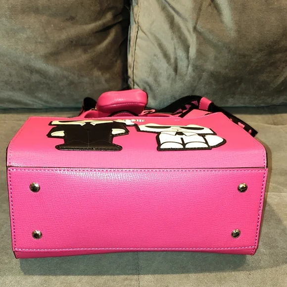 NWT KARL LAGERFELD PARIS MAYBELLINE  LEATHER TWO-WAY TOTE W/ RARE LOVE LETTER - Picture 9 of 16